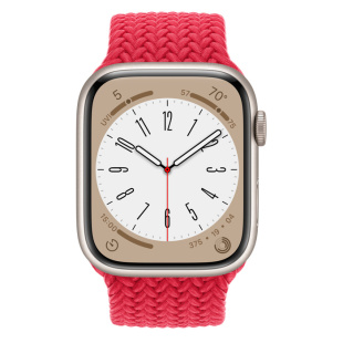 Apple Watch Series 8 // 41мм GPS // Корпус из алюминия цвета "сияющая звезда", плетёный монобраслет цвета (PRODUCT)RED