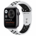Apple Watch Series 6 // 44мм GPS // Корпус из алюминия цвета «серый космос», спортивный ремешок Nike цвета «Чистая платина/чёрный»