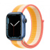 Apple Watch Series 7 // 41мм GPS // Корпус из алюминия синего цвета, спортивный браслет цвета «спелый маис/белый»