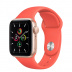 Apple Watch SE // 44мм GPS // Корпус из алюминия золотого цвета, спортивный ремешок цвета «Розовый цитрус» (2020)