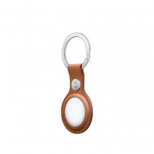 Кожаный брелок для AirTag с кольцом для ключей, золотисто-коричневый цвет