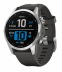 Мультиспортивные часы Garmin Fenix 7S (42mm) Solar, серебристый стальной корпус, графитовый силиконовый ремешок