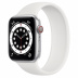 Apple Watch Series 6 // 44мм GPS + Cellular // Корпус из алюминия серебристого цвета, монобраслет белого цвета