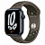 Купить Apple Watch Series 7 // 45мм GPS // Корпус из алюминия цвета «тёмная ночь», спортивный ремешок Nike цвета «cерая олива/рабочий хаки»