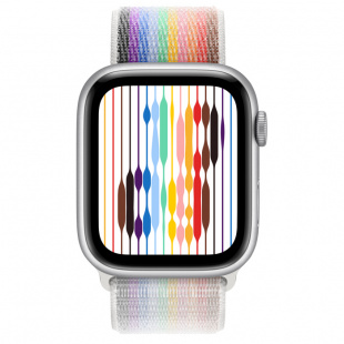 Apple Watch Series 8 // 41мм GPS // Корпус из алюминия серебристого цвета, спортивный браслет цвета Pride Edition