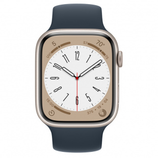 Apple Watch Series 8 // 41мм GPS // Корпус из алюминия цвета "сияющая звезда", монобраслет цвета "синий шторм"