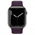 Apple Watch Series 7 // 41мм GPS + Cellular // Корпус из нержавеющей стали графитового цвета, кожаный браслет цвета «тёмная вишня», размер ремешка M/L
