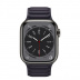 Apple Watch Series 8 // 45мм GPS + Cellular // Корпус из нержавеющей стали графитового цвета, кожаный браслет чернильного цвета, размер ремешка S/M