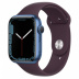 Apple Watch Series 7 // 45мм GPS // Корпус из алюминия синего цвета, спортивный ремешок  цвета «тёмная вишня»