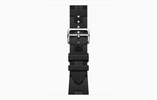 Apple Watch Series 9 Hermès // 41мм GPS+Cellular // Корпус из нержавеющей стали серебристого цвета, ремешок Kilim Single Tour цвета Noir с раскладывающейся застёжкой (Deployment Buckle)