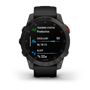 Умные часы Garmin Epix Gen 2 (47mm) Sapphire, черный титановый корпус с DLC-покрытием, черный силиконовый ремешок