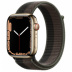 Apple Watch Series 7 // 45мм GPS + Cellular // Корпус из нержавеющей стали золотого цвета, спортивный браслет цвета «сумрачный торнадо/серый»