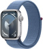 Apple Watch Series 9 // 45мм GPS // Корпус из алюминия серебристого цвета, спортивный браслет цвета "синяя зима"