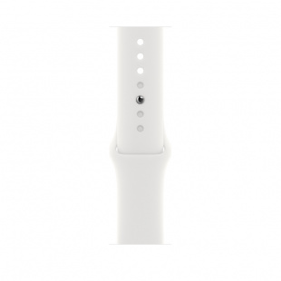 Apple Watch Series 8 // 45мм GPS + Cellular // Корпус из алюминия серебристого цвета, спортивный ремешок белого цвета