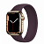 Купить Apple Watch Series 7 // 41мм GPS + Cellular // Корпус из нержавеющей стали золотого цвета, монобраслет цвета «тёмная вишня»