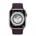 Apple Watch Series 7 // 41мм GPS + Cellular // Корпус из титана, кожаный браслет цвета «тёмная вишня», размер ремешка S/M