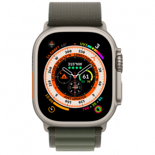 Apple Watch Ultra // 49мм GPS + Cellular // Корпус из титана, ремешок Alpine Loop зеленого цвета, S