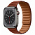 Купить Apple Watch Series 8 // 45мм GPS + Cellular // Корпус из нержавеющей стали графитового цвета, кожаный браслет темно-коричневого цвета, размер ремешка S/M