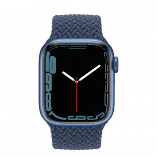 Apple Watch Series 7 // 45мм GPS // Корпус из алюминия синего цвета, плетёный монобраслет цвета «синий омут»