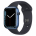 Apple Watch Series 7 // 45мм GPS // Корпус из алюминия синего цвета, спортивный ремешок  цвета «тёмная ночь»