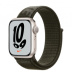 Apple Watch Series 7 // 41мм GPS // Корпус из алюминия цвета «сияющая звезда», спортивный браслет Nike цвета «рабочий хаки»