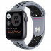 Apple Watch SE // 44мм GPS // Корпус из алюминия цвета «серый космос», спортивный ремешок Nike цвета «Дымчатый серый/чёрный» (2020)