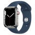Apple Watch Series 7 // 45мм GPS + Cellular // Корпус из нержавеющей стали серебристого цвета, спортивный ремешок цвета «синий омут»