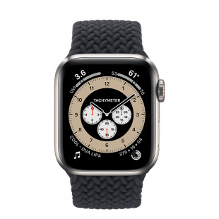 Apple Watch Series 6 // 40мм GPS + Cellular // Корпус из титана, плетёный монобраслет угольного цвета