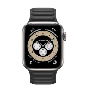 Apple Watch Series 6 // 40мм GPS + Cellular // Корпус из титана, кожаный браслет черного цвета, размер ремешка S/M