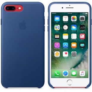 Кожаный чехол для iPhone 7+ (Plus)/8+ (Plus), цвет «синий сапфир», оригинальный Apple