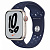 Купить Apple Watch Series 7 // 45мм GPS + Cellular // Корпус из алюминия цвета «сияющая звезда», спортивный ремешок Nike цвета «ночной ультрамарин/мистический ультрамарин»
