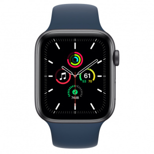Apple Watch SE // 40мм GPS // Корпус из алюминия цвета «серый космос», спортивный ремешок цвета «Синий омут» (2020)