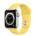 Apple Watch Series 6 // 40мм GPS + Cellular // Корпус из нержавеющей стали серебристого цвета, спортивный ремешок имбирного цвета
