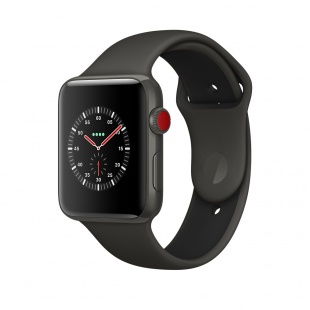 Apple Watch Series 3 Edition // 42мм GPS + Cellular // Корпус из серой керамики, спортивный ремешок черного цвета (MQKE2)