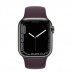 Apple Watch Series 7 // 41мм GPS + Cellular // Корпус из нержавеющей стали графитового цвета, спортивный ремешок цвета «тёмная вишня»