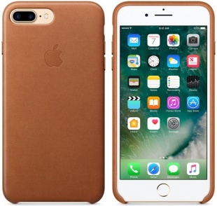 Кожаный чехол для iPhone 7+ (Plus)/8+ (Plus), золотисто-коричневый цвет, оригинальный Apple