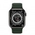 Apple Watch Series 7 // 45мм GPS + Cellular // Корпус из титана цвета «черный космос», кожаный браслет цвета «зелёная секвойя», размер ремешка M/L