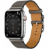 Apple Watch Series 8 Hermès // 45мм GPS + Cellular // Корпус из нержавеющей стали серебристого цвета, ремешок Single Tour H Diagonal цвета Gris Meyer