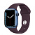 Купить Apple Watch Series 7 // 41мм GPS // Корпус из алюминия синего цвета, спортивный ремешок цвета «тёмная вишня»