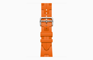 Apple Watch Series 9 Hermès // 41мм GPS+Cellular // Корпус из нержавеющей стали цвета "черный космос", ремешок Kilim Single Tour цвета Orange с раскладывающейся застёжкой (Deployment Buckle)