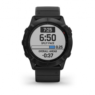 Мультиспортивные часы Garmin Fenix 6X Pro (51mm) стальной черный корпус, черный силиконовый ремешок