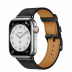 Apple Watch Series 7 Hermès // 41мм GPS + Cellular // Корпус из нержавеющей стали серебристого цвета, ремешок Single Tour цвета Noir