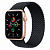 Купить Apple Watch SE // 44мм GPS // Корпус из алюминия золотого цвета, плетёный монобраслет угольного цвета (2020)