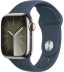 Apple Watch Series 9 // 45мм GPS+Cellular // Корпус из нержавеющей стали серебристого цвета, спортивный ремешок цвета "штормовой синий"