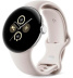 Google Pixel Watch 2, Wi-Fi+Cellular, серебристый корпус, спортивный ремешок бежевого цвета (Porcelain)