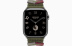 Apple Watch Series 9 Hermès // 45мм GPS+Cellular // Корпус из нержавеющей стали цвета "черный космос", ремешок Bridon Single Tour цвета Kaki
