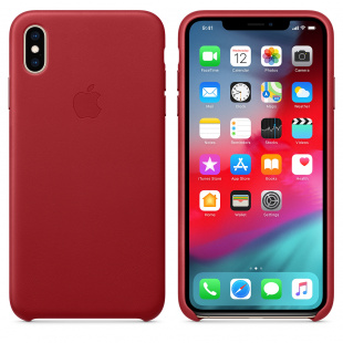 Кожаный чехол для iPhone XS Max, (PRODUCT)RED, оригинальный Apple