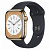 Купить Apple Watch Series 8 // 45мм GPS + Cellular // Корпус из нержавеющей стали золотого цвета, спортивный ремешок цвета "темная ночь"