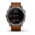 Мультиспортивные часы Garmin Fenix 7X (51mm) Sapphire Solar, титановый корпус, коричневый кожаный ремешок