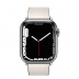 Apple Watch Series 7 // 41мм GPS + Cellular // Корпус из нержавеющей стали серебристого цвета, ремешок цвета «белый мел» с современной пряжкой (Modern Buckle), размер ремешка S